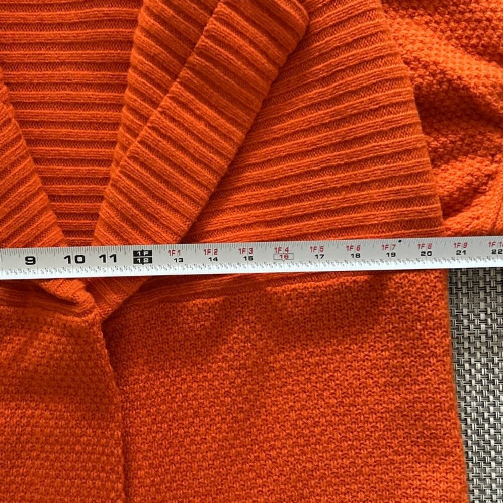 DONCASTER Lambswool /Cashmere Short Sleeve Open Collar Cardigan Sweater Orange S - Picture 4 of 5